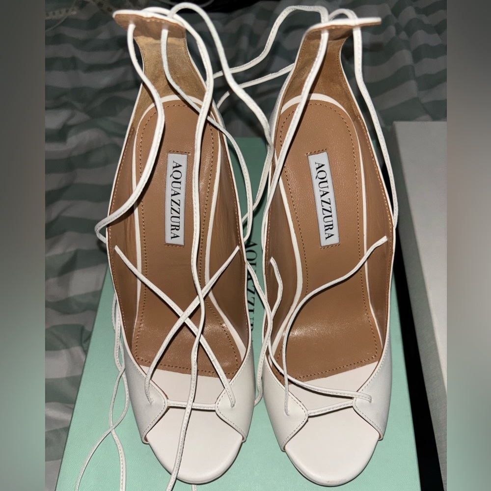 Aquazzura REBEL SANDAL 7.5 105mm  Lace-Up Design nib
